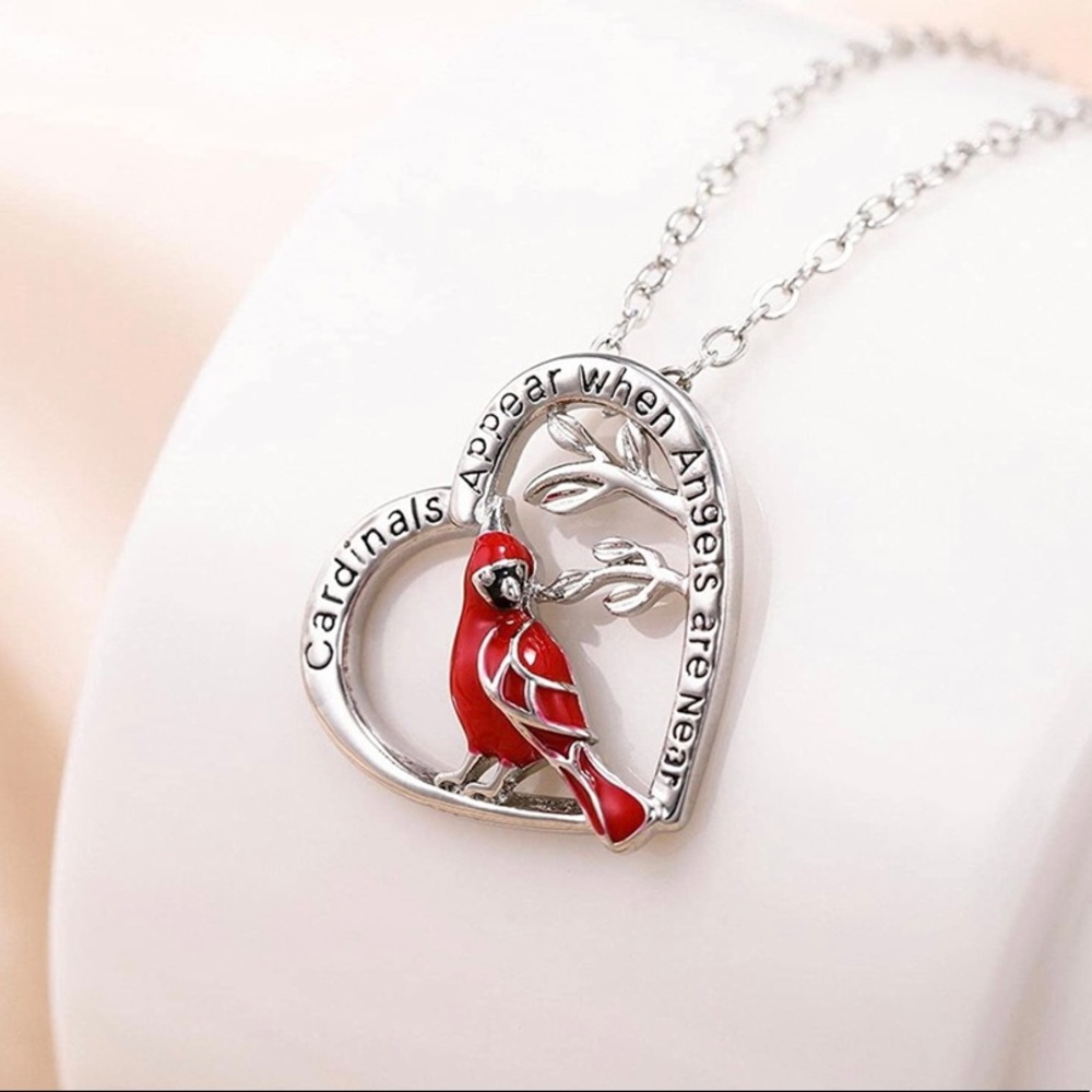Cardinal Memorial Necklace: Cardinals Appear When Angels Are Near